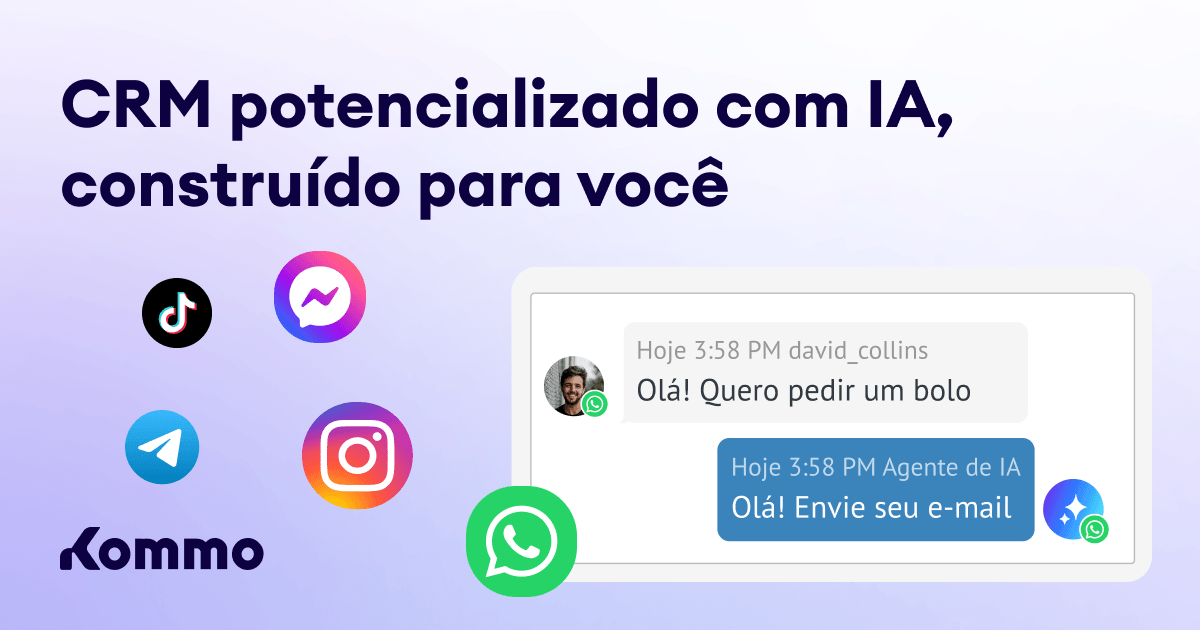 Kommo CRM — plataforma de CRM com IA para vendas por WhatsApp, Instagram e Messenger